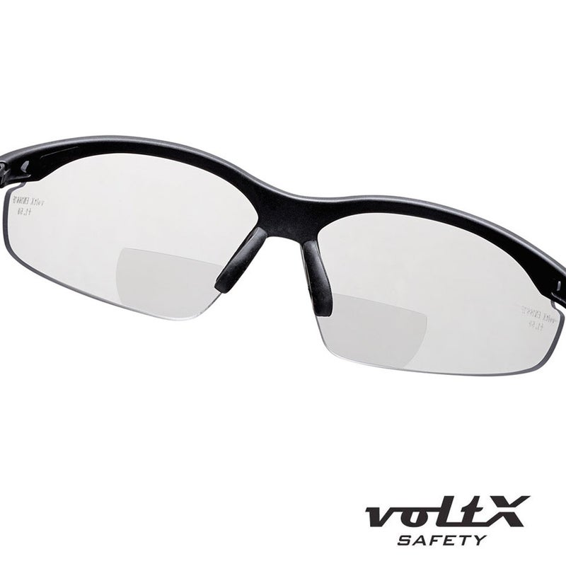 voltX 'Constructor' BIFOCAL Reading Safety Glasses (Clear +2.0 Dioptre) ANSI Z87.1+ & CE EN166F, Certified/Cycling Sports Glasses Includes Safety Cord + UV400 Anti Fog Coated Lens - Image 4
